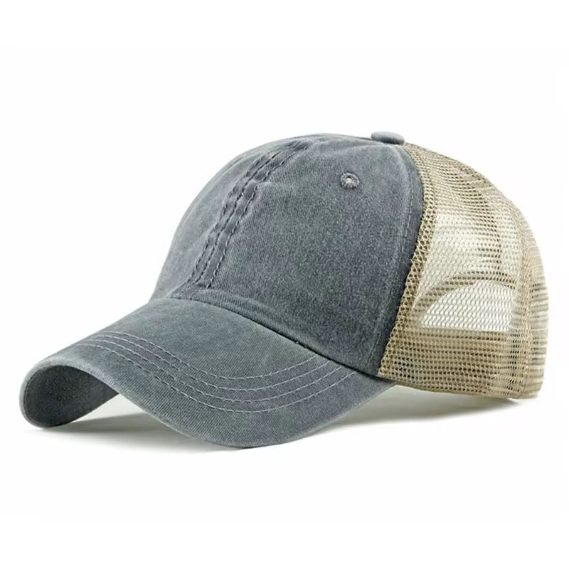 Grey Mesh Washed Cap
